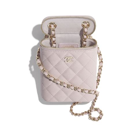 chanel 17c light pink|Long vanity with chain, Grained calfskin & gold.